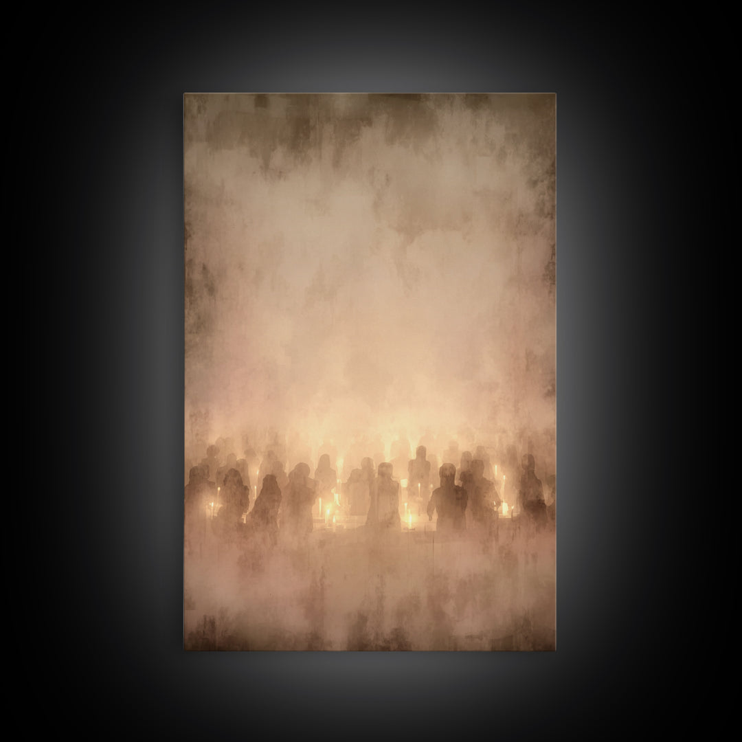 Lanterns Of Hope – Framed Canvas Print – Christian Christmas Art – Christian Art Canvas – Christian Wall Art – Christmas Wall Art – Moody C