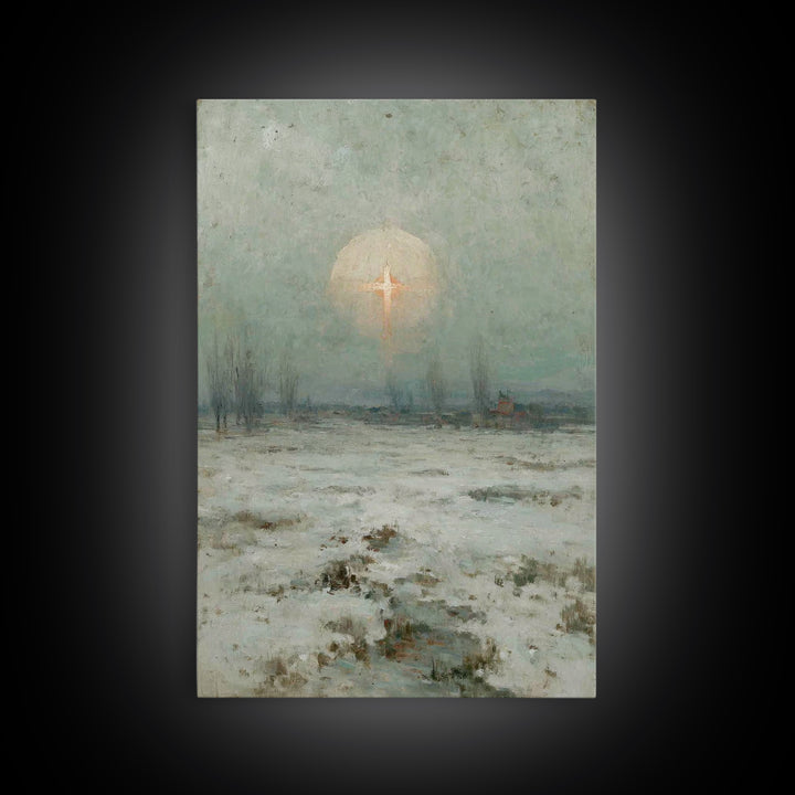 Snowfall Glory – Framed Canvas Print – Christian Wall Art – Christian Art Canvas – Christmas Art Prints – Moody Christian Art – Christian D