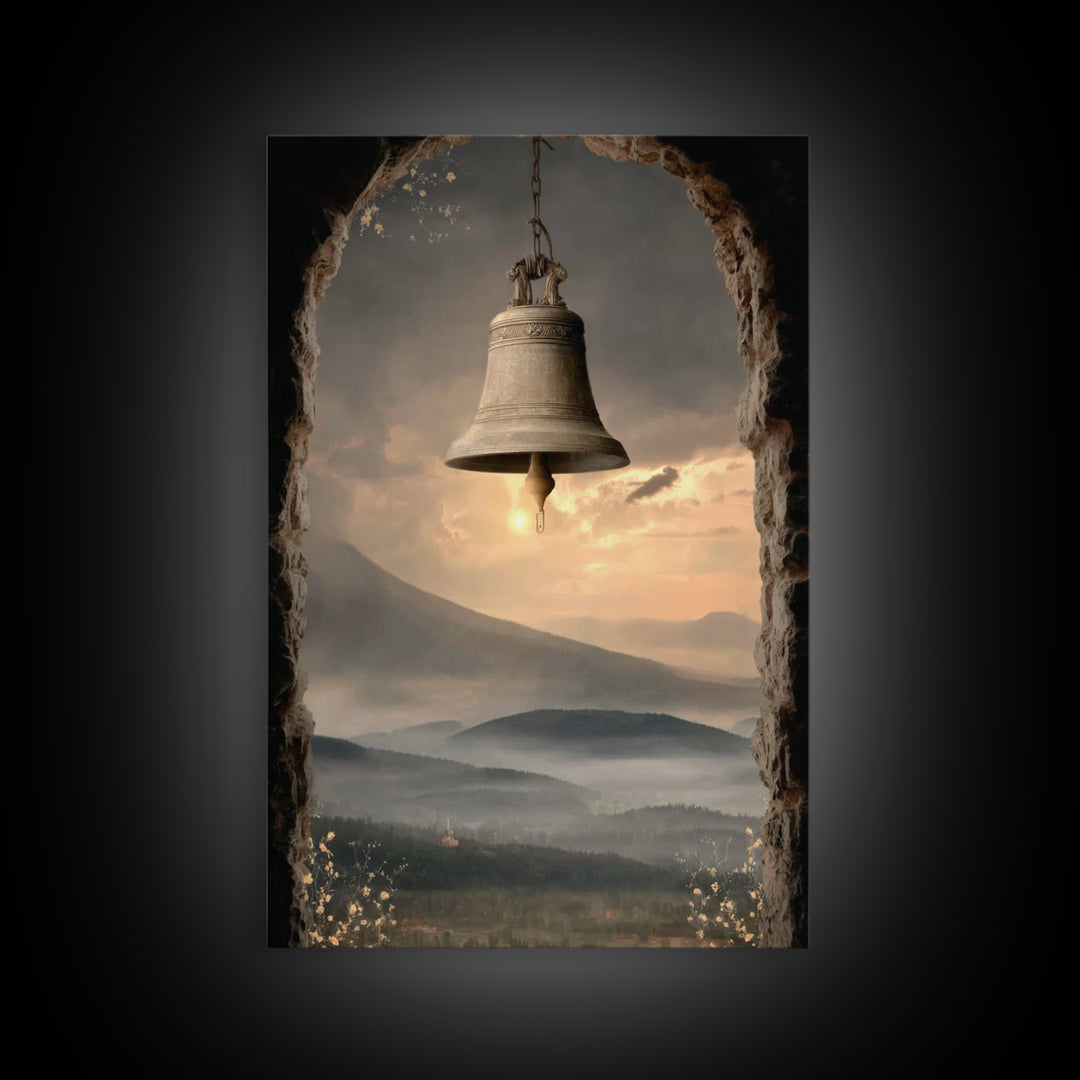 Hillside Bell Peace | Framed Canvas Print | Christian Wall Art | Christian Art Canvas | Christian Gift | Christian Decoration