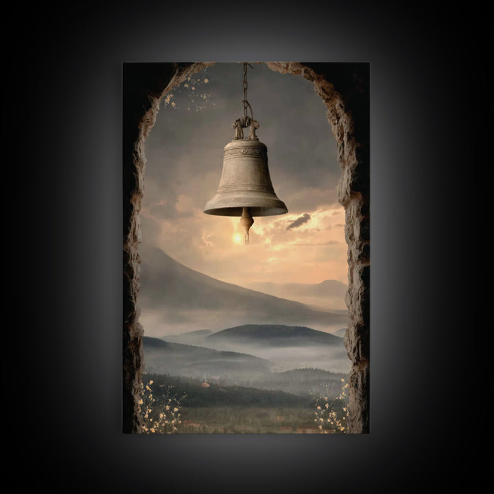 Hillside Bell Peace | Framed Canvas Print | Christian Wall Art | Christian Art Canvas | Christian Gift | Christian Decoration