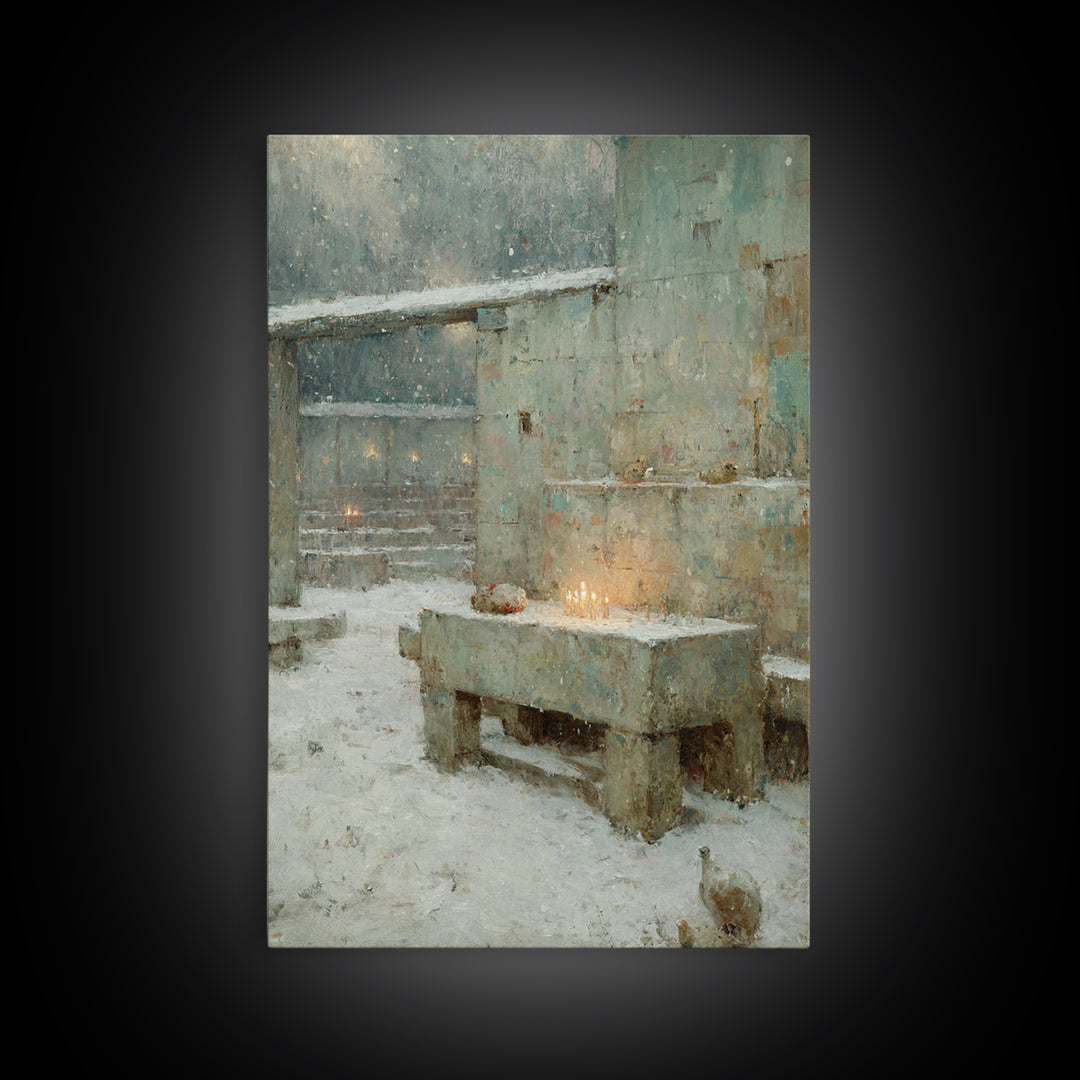 Sacred Mist Figures | Framed Canvas Print | Christian Art Canvas | Christian Wall Art | Abstract Christian Art | Moody Christian Art | Chri