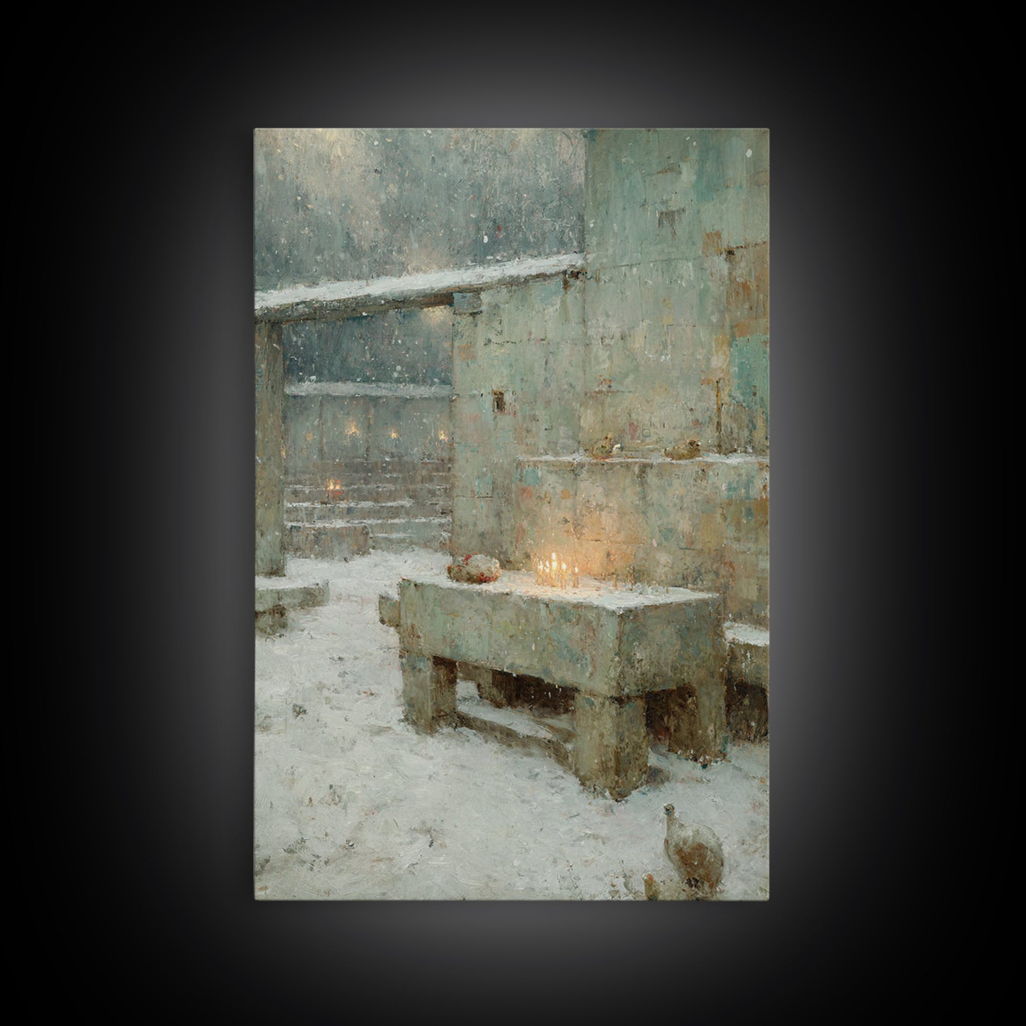 Sacred Mist Figures | Framed Canvas Print | Christian Art Canvas | Christian Wall Art | Abstract Christian Art | Moody Christian Art | Chri