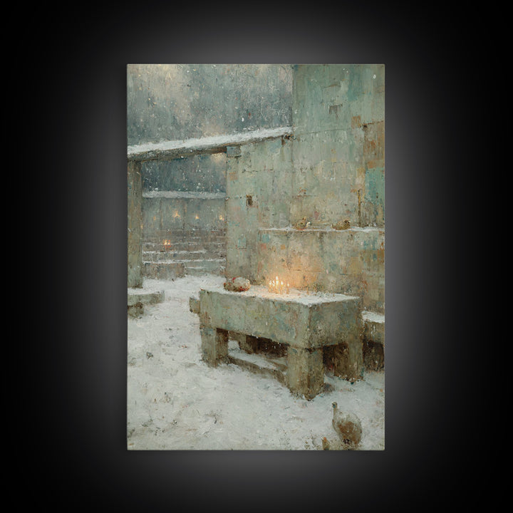 Sacred Mist Figures | Framed Canvas Print | Christian Art Canvas | Christian Wall Art | Abstract Christian Art | Moody Christian Art | Chri