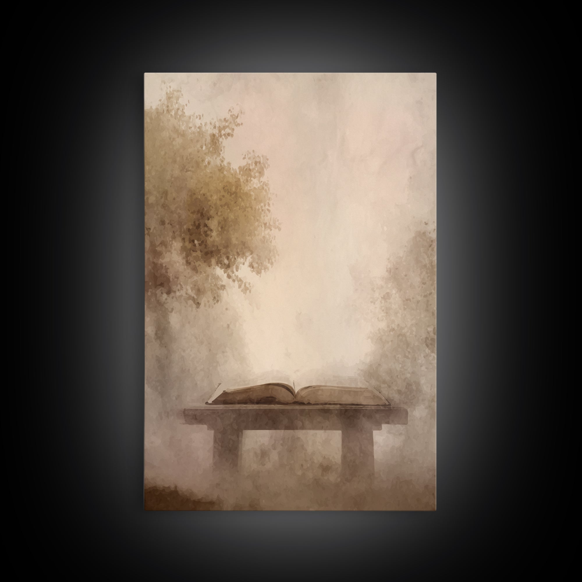 Misty Word Refuge | Framed Canvas Print | Christian Wall Art | Christian Art Canvas | Christian Gift | Subtle Christian Art