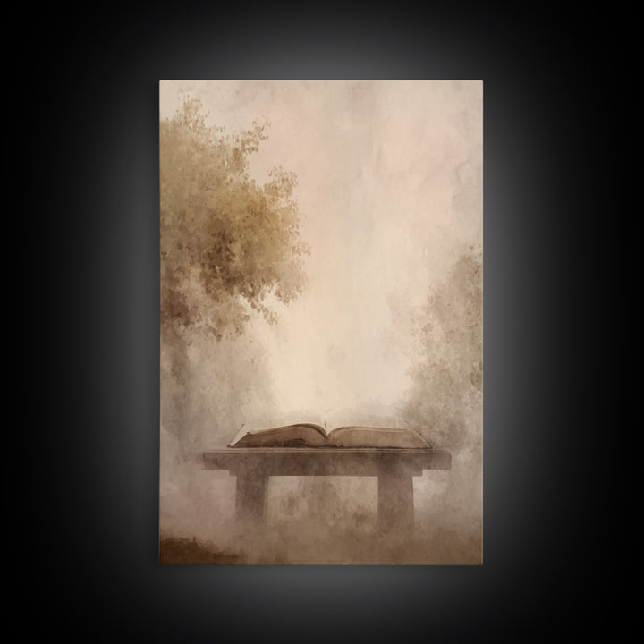 Misty Word Refuge | Framed Canvas Print | Christian Wall Art | Christian Art Canvas | Christian Gift | Subtle Christian Art