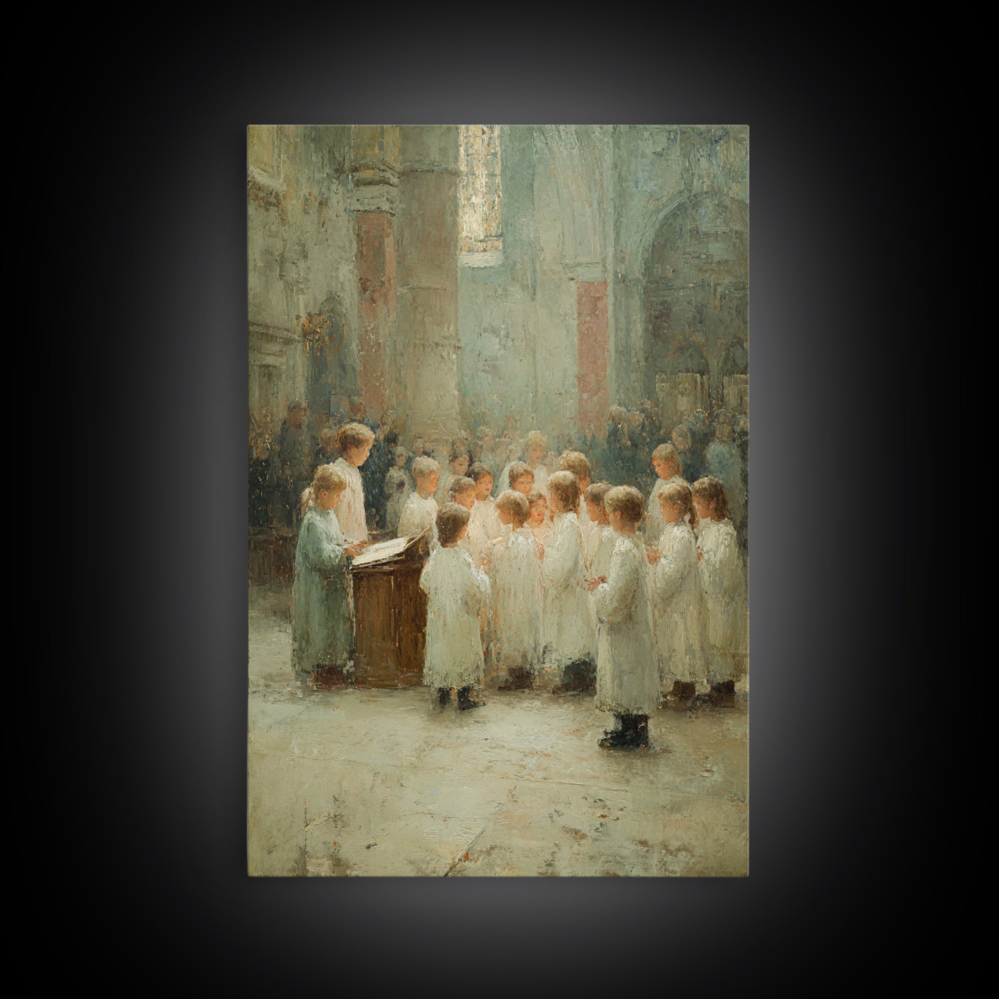 Choir Of Praise, Framed Canvas Print, Christian Wall Art, Christian Art Canvas, Christian Gift, Vintage Christian Art
