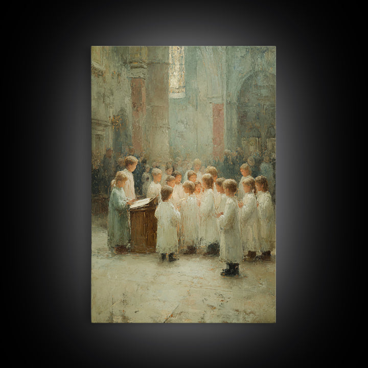 Choir Of Praise, Framed Canvas Print, Christian Wall Art, Christian Art Canvas, Christian Gift, Vintage Christian Art