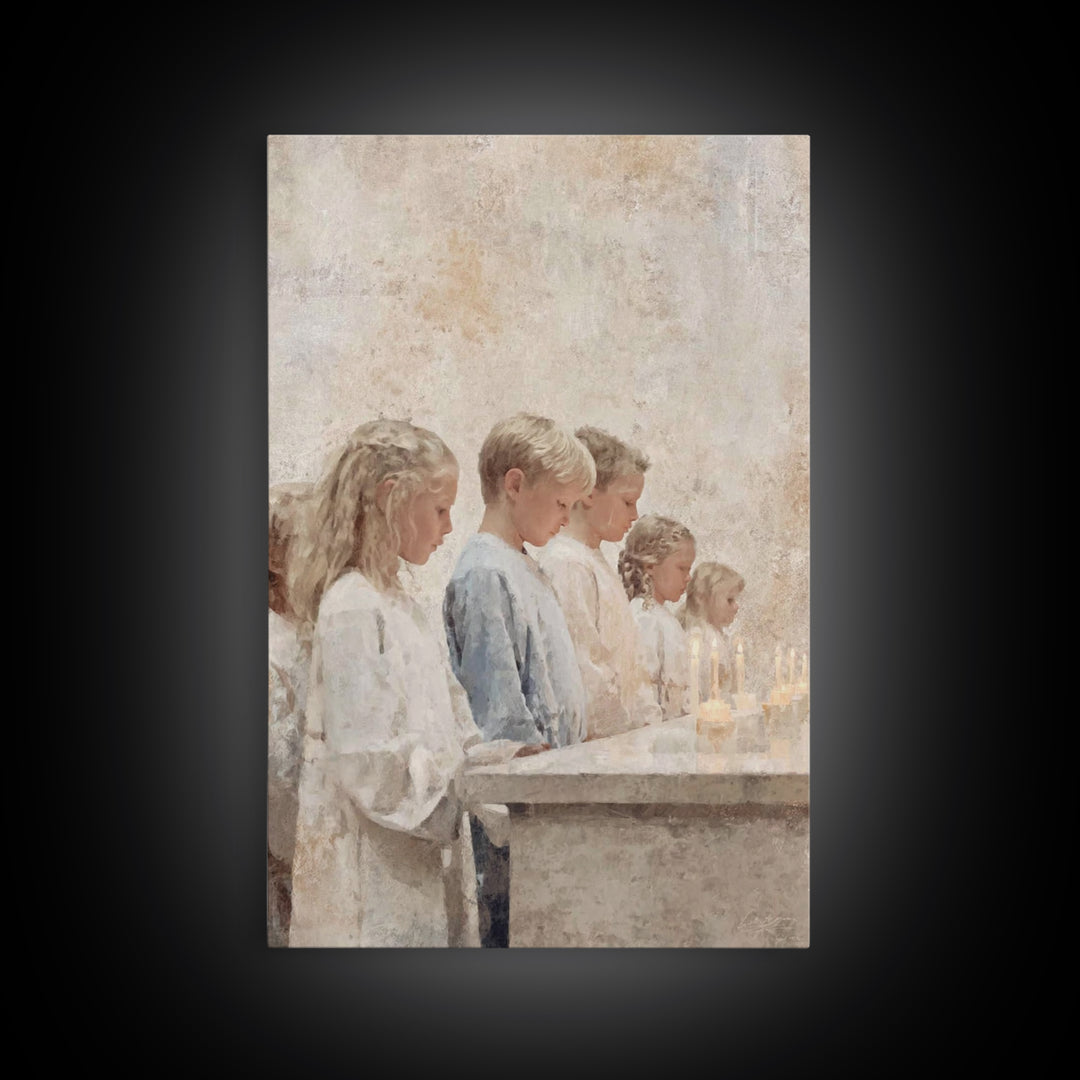 Children Of Light – Framed Canvas Print – Christian Wall Art – Christian Art Canvas – Christmas Art – Christian Decor – Christian Gift Idea