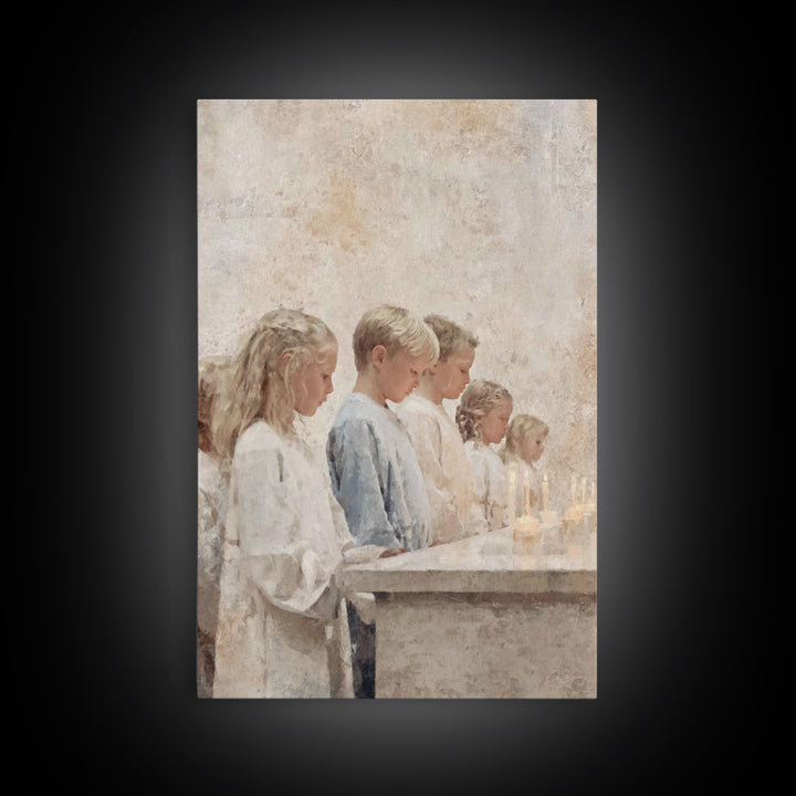 Children Of Light – Framed Canvas Print – Christian Wall Art – Christian Art Canvas – Christmas Art – Christian Decor – Christian Gift Idea