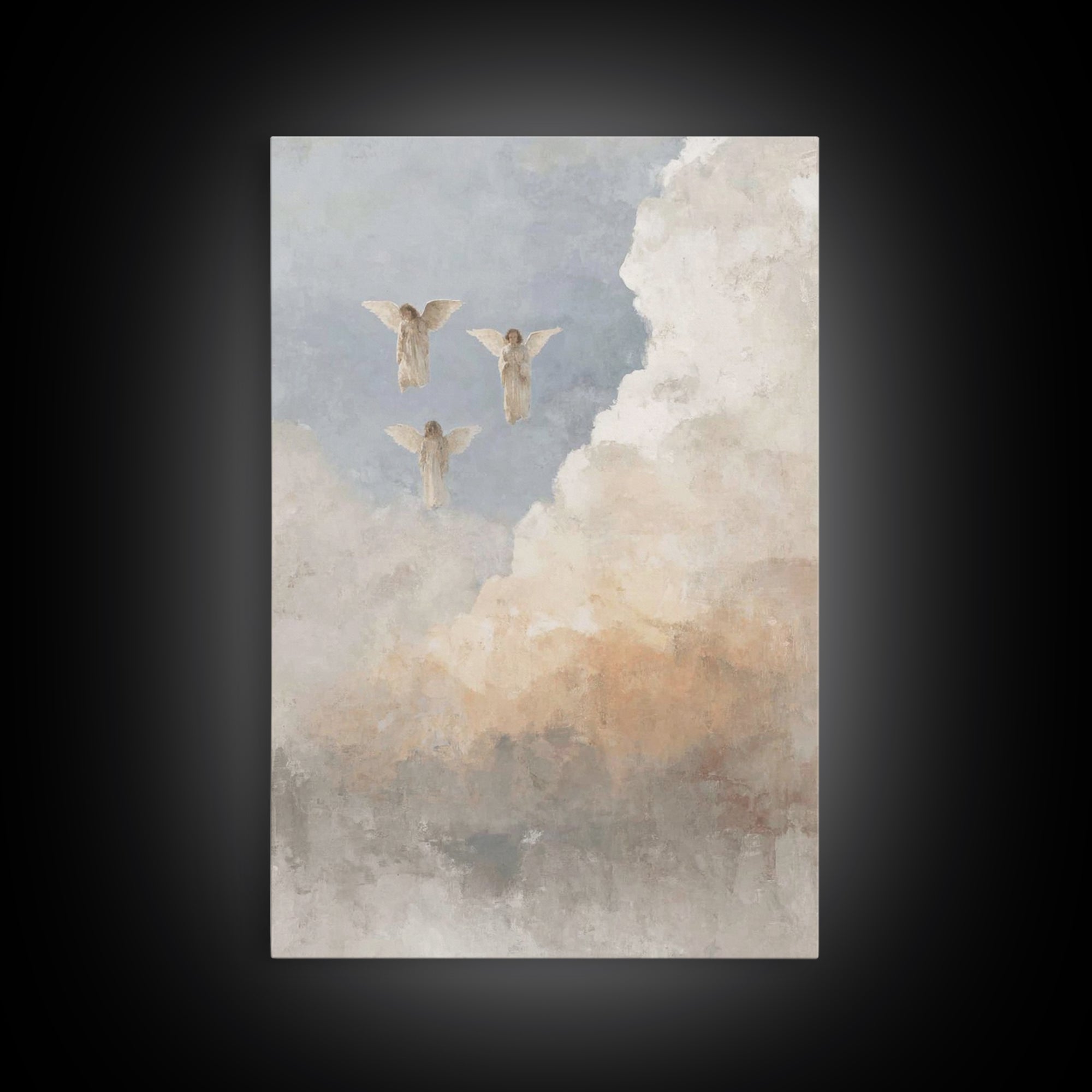 Cloudborne Messengers – Framed Canvas Print – Christian Art Print – Christian Wall Art – Christian Art Canvas – Christian Decor – Christian