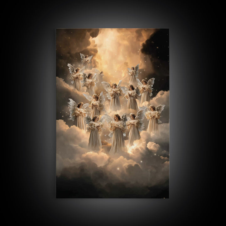 Angelic Chorus – Framed Canvas Print – Christian Art Canvas – Christmas Art – Christian Wall Art – Christian Decorations – Christian Gift