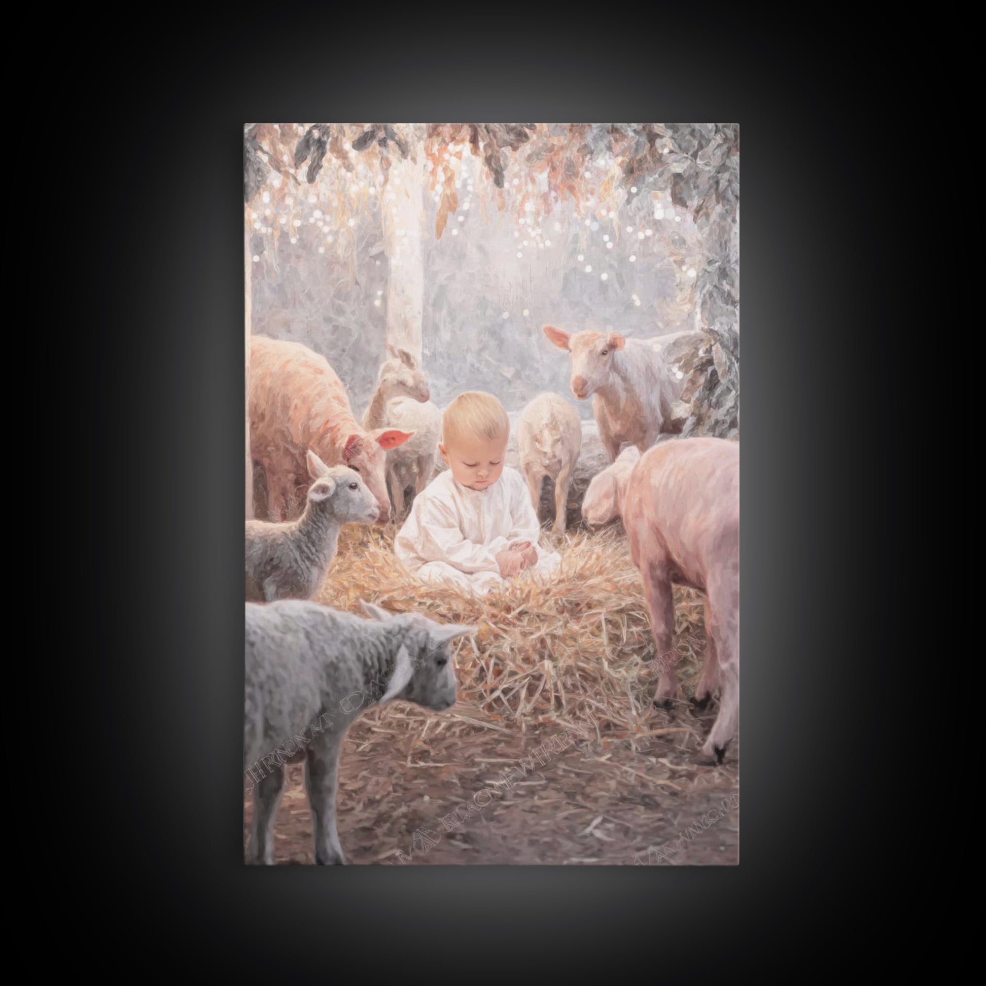 Lamb Of Peace – Framed Canvas Print – Christian Christmas Art – Christian Art Canvas – Christmas Art – Christian Wall Art – Christian Gift