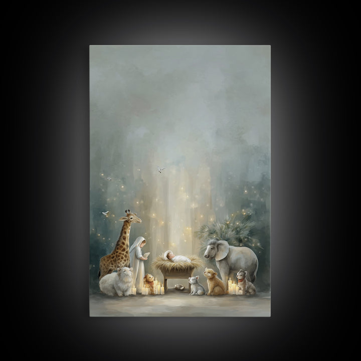 Starborn Peace – Framed Canvas Print – Christian Christmas Art – Christian Wall Art – Jesus Painting – Christmas Canvas Wall Art – Christia