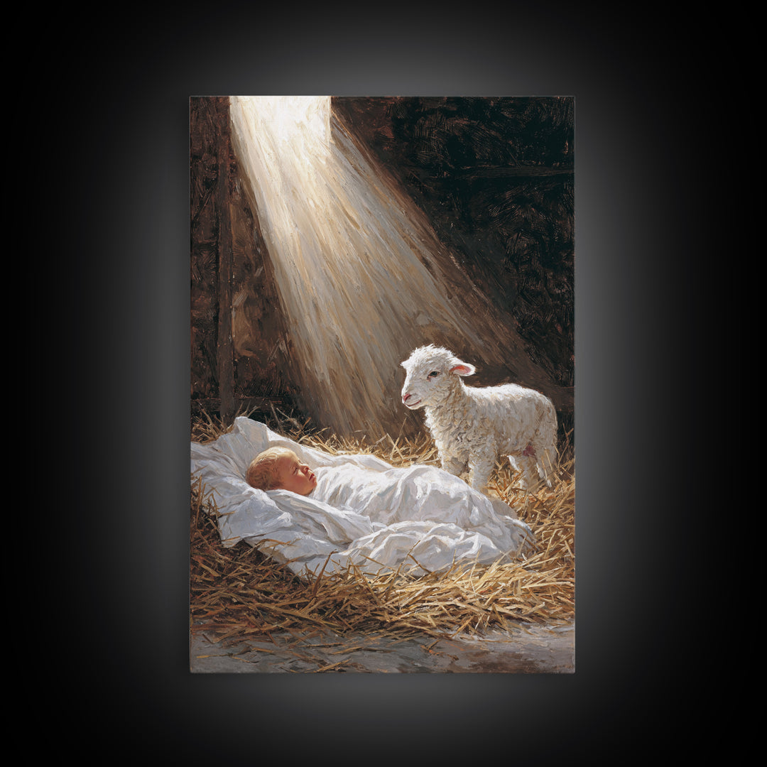 Soft Bethlehem Dawn – Framed Canvas Print – Christian Wall Art – Christmas Canvas Wall Art – Christian Art Canvas – Jesus Painting – Christ