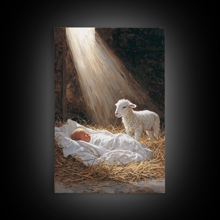 Soft Bethlehem Dawn – Framed Canvas Print – Christian Wall Art – Christmas Canvas Wall Art – Christian Art Canvas – Jesus Painting – Christ