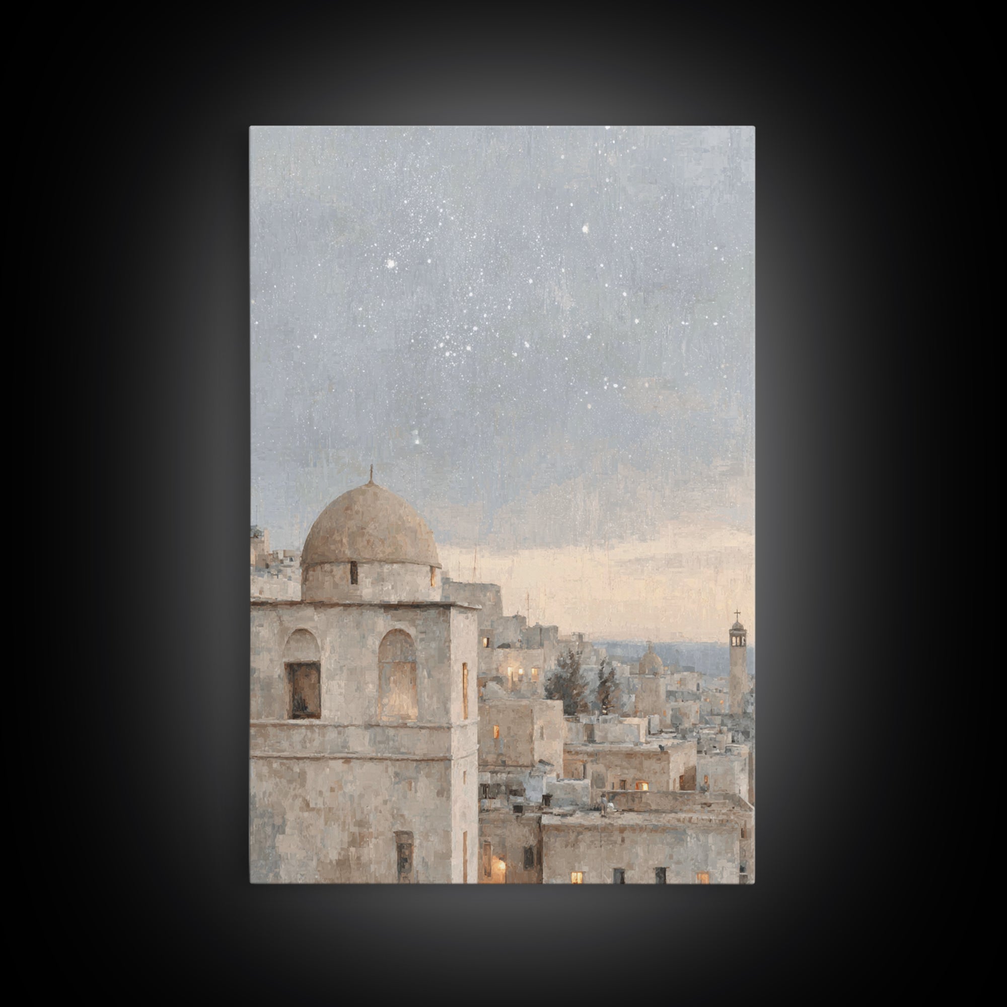 Star of Promise – Framed Canvas Print – Christian Art Canvas – Christmas Wall Art – Christian Christmas Art – Vintage Christian Painting –