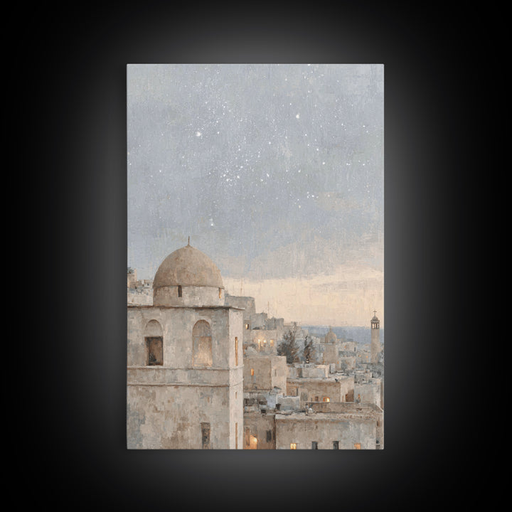 Star of Promise – Framed Canvas Print – Christian Art Canvas – Christmas Wall Art – Christian Christmas Art – Vintage Christian Painting –