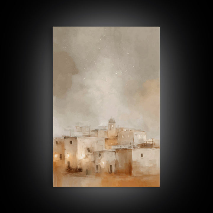 Bethlehem Rising | Framed Canvas Print | Christian Christmas Art | Vintage Christian Art | Christmas Wall Art | Christian Art Canvas | Chri