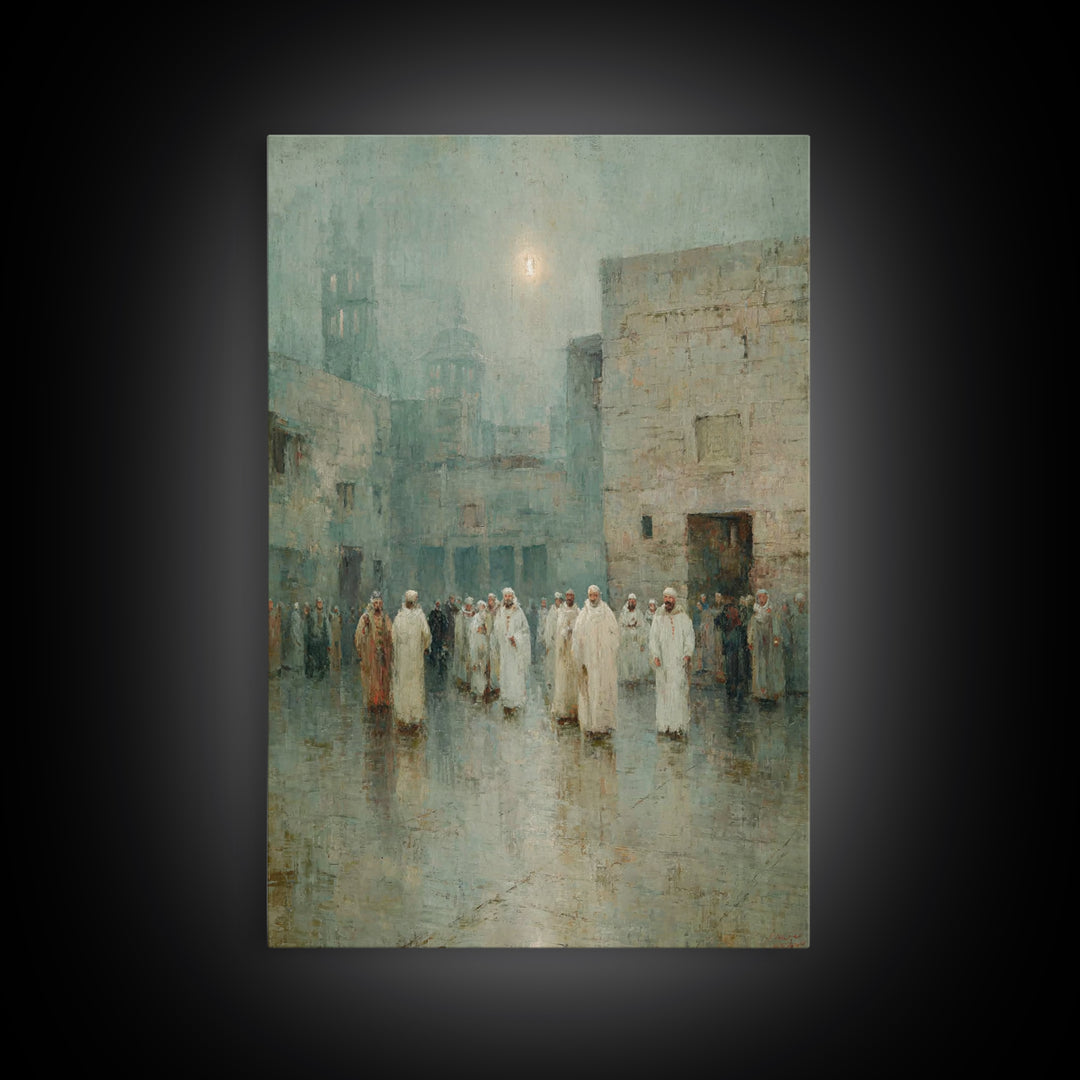 Desert Gathering – Framed Canvas Print – Christian Wall Art – Christian Art Canvas – Christmas Art – Jesus Painting – Christian Decor