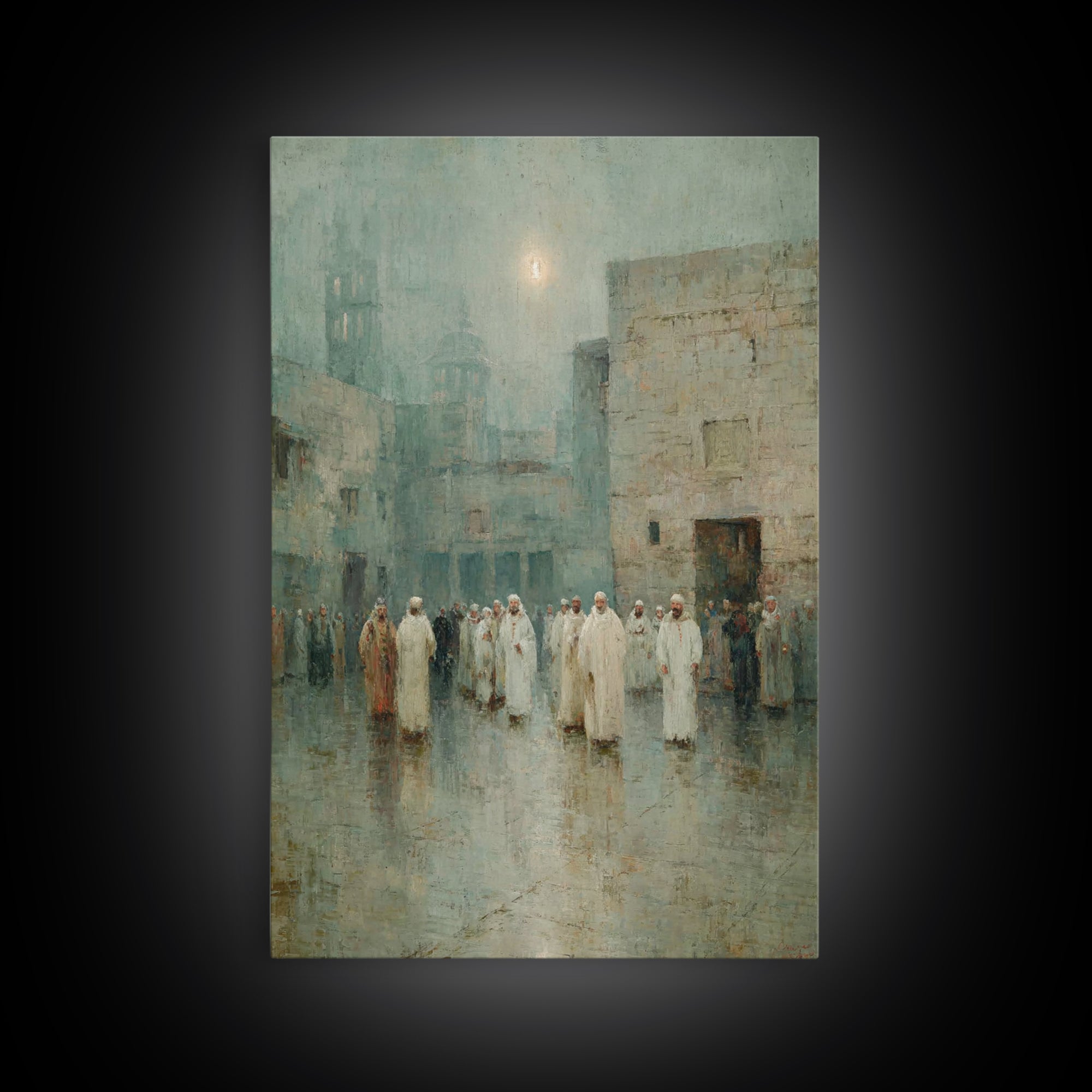 Desert Gathering – Framed Canvas Print – Christian Wall Art – Christian Art Canvas – Christmas Art – Jesus Painting – Christian Decor