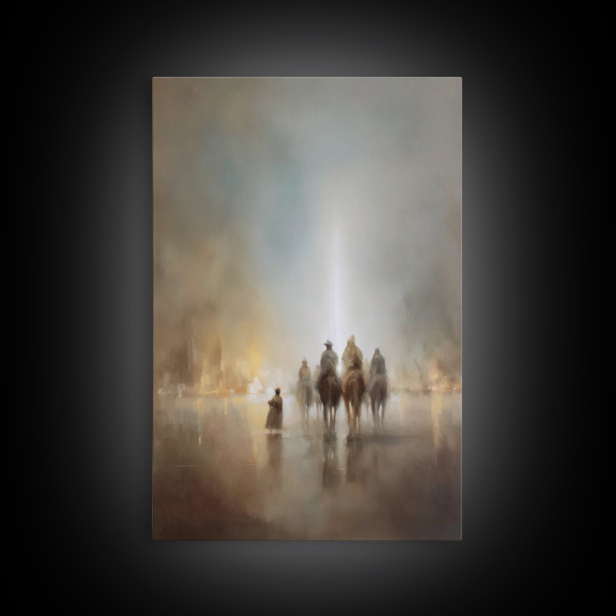 Mystic Pilgrims – Framed Canvas Print – Christian Art – Christmas Art Prints – Christian Wall Art – Jesus Christmas Art – Christian Canvas
