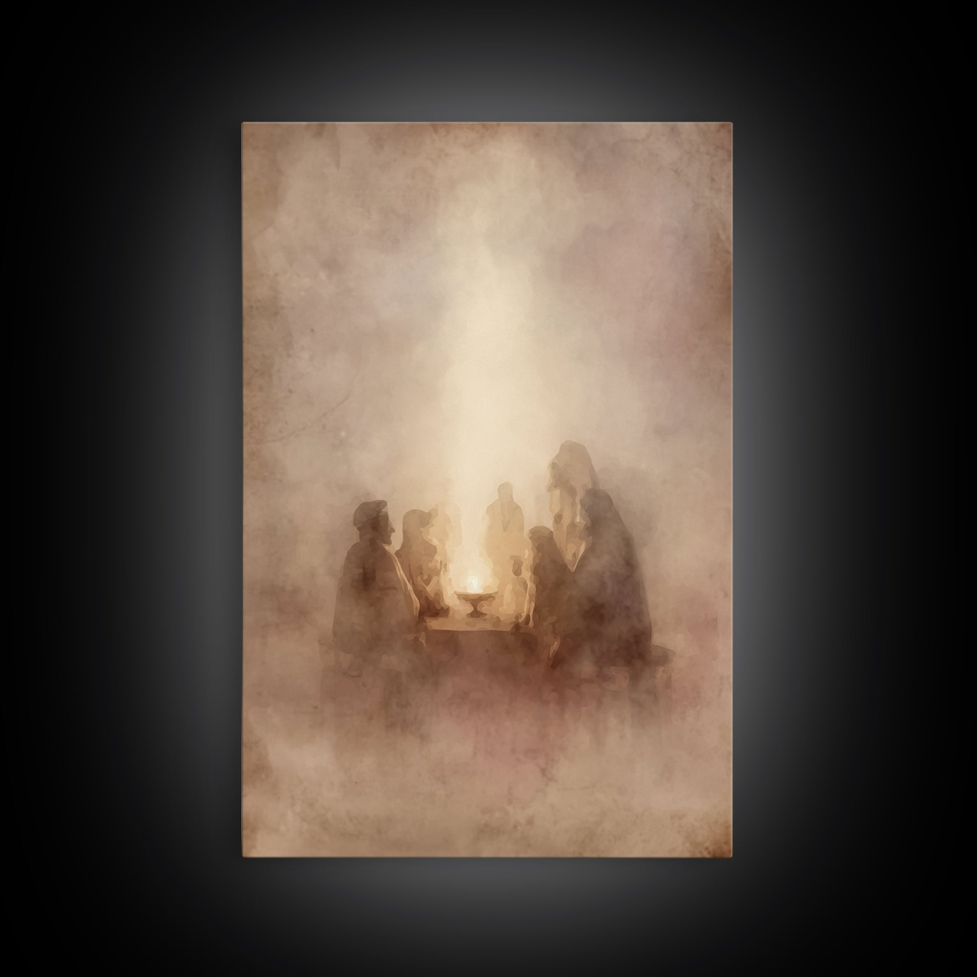 Sacred Circle – Framed Canvas Print – Christian Art – Christian Wall Art – Subtle Christian Art – Christian Canvas Art – Christian Painting
