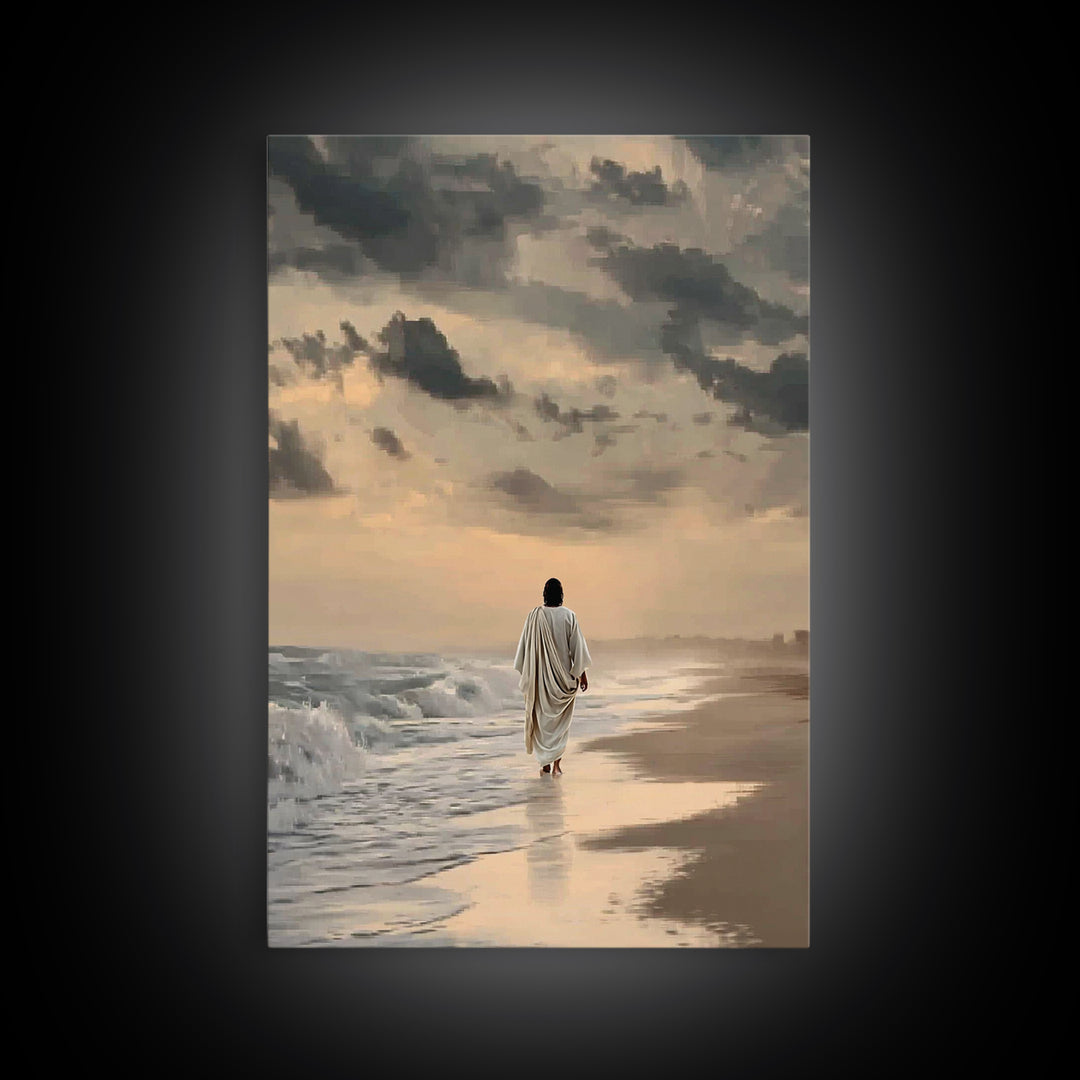 Still Waters – Framed Canvas Print – Christian Wall Art – Christian Art Canvas – Jesus Painting – Minimalist Christian Art – Christian Chri
