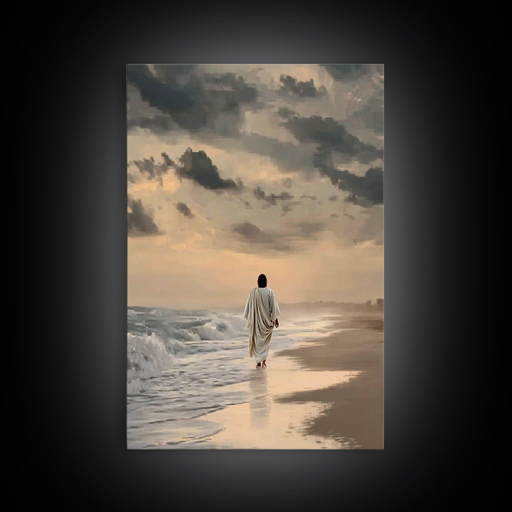 Still Waters – Framed Canvas Print – Christian Wall Art – Christian Art Canvas – Jesus Painting – Minimalist Christian Art – Christian Chri