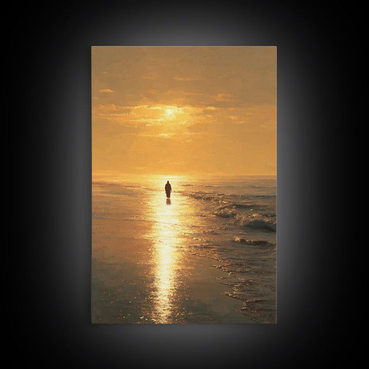 Golden Tide – Framed Canvas Print – Christian Art Canvas – Christian Painting – Jesus Painting – Christian Wall Art – Christian Christmas A