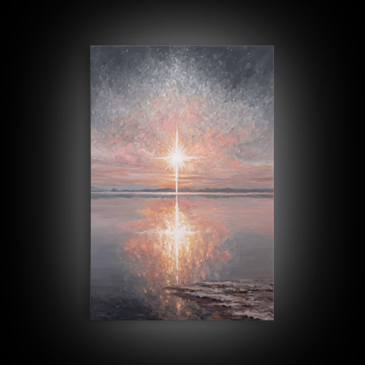 Dawn Of Salvation | Framed Canvas Print | Christian Christmas Art | Christian Art Canvas | Christian Wall Art | Modern Christian Art | Chri