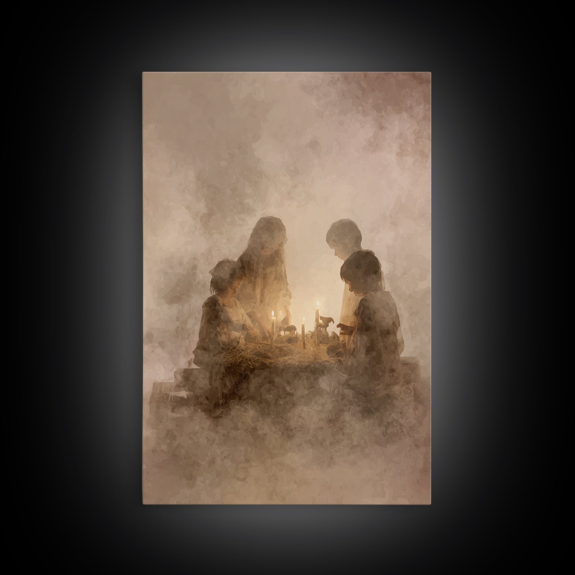Bethlehem Candles – Framed Canvas Print – Christian Wall Art – Christian Christmas Decorations – Christian Art Canvas – Christmas Art – Chr