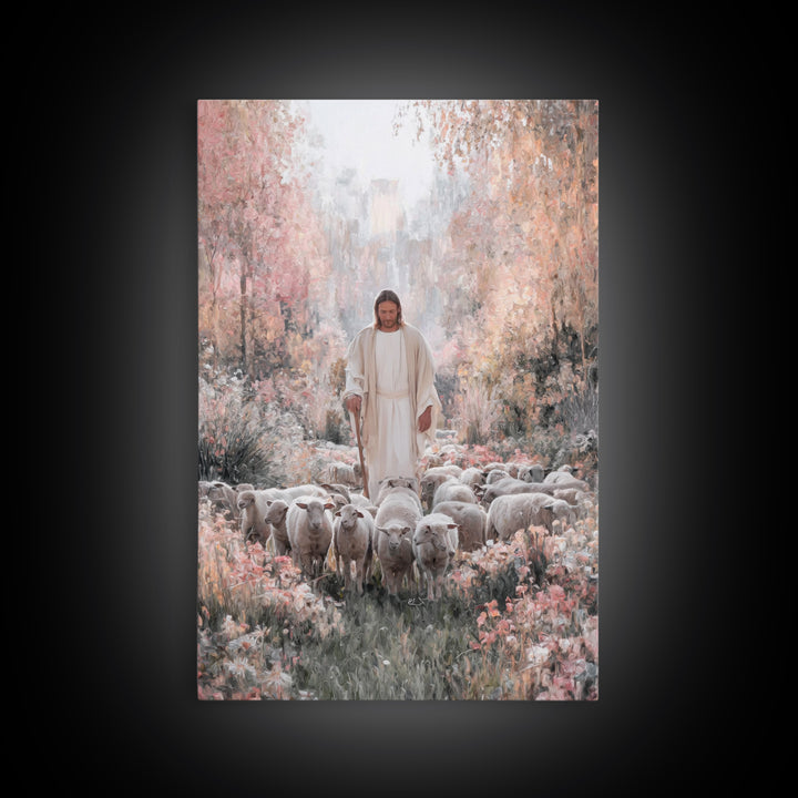 Garden Of Peace – Framed Canvas Print – Christian Wall Art – Jesus Painting – Christian Art Canvas – Christian Decor – Modern Christian Art