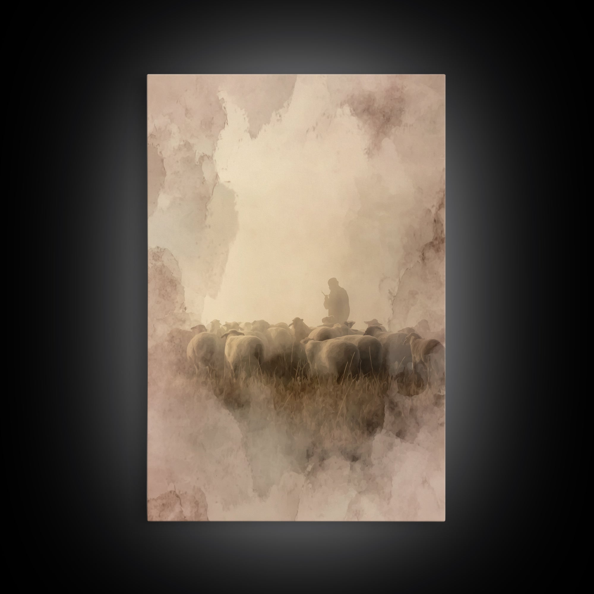 Dusty Procession – Framed Canvas Print – Christian Art Canvas – Christian Wall Art – Christian Paintings – Vintage Christian Art – Christia