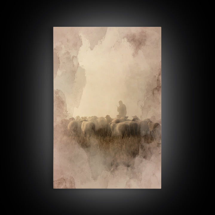Dusty Procession – Framed Canvas Print – Christian Art Canvas – Christian Wall Art – Christian Paintings – Vintage Christian Art – Christia