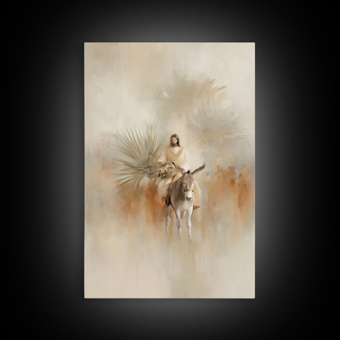 Palm Road Grace – Framed Canvas Print – Christian Wall Art – Jesus Painting – Christian Art Canvas – Christmas Art – Christian Decor