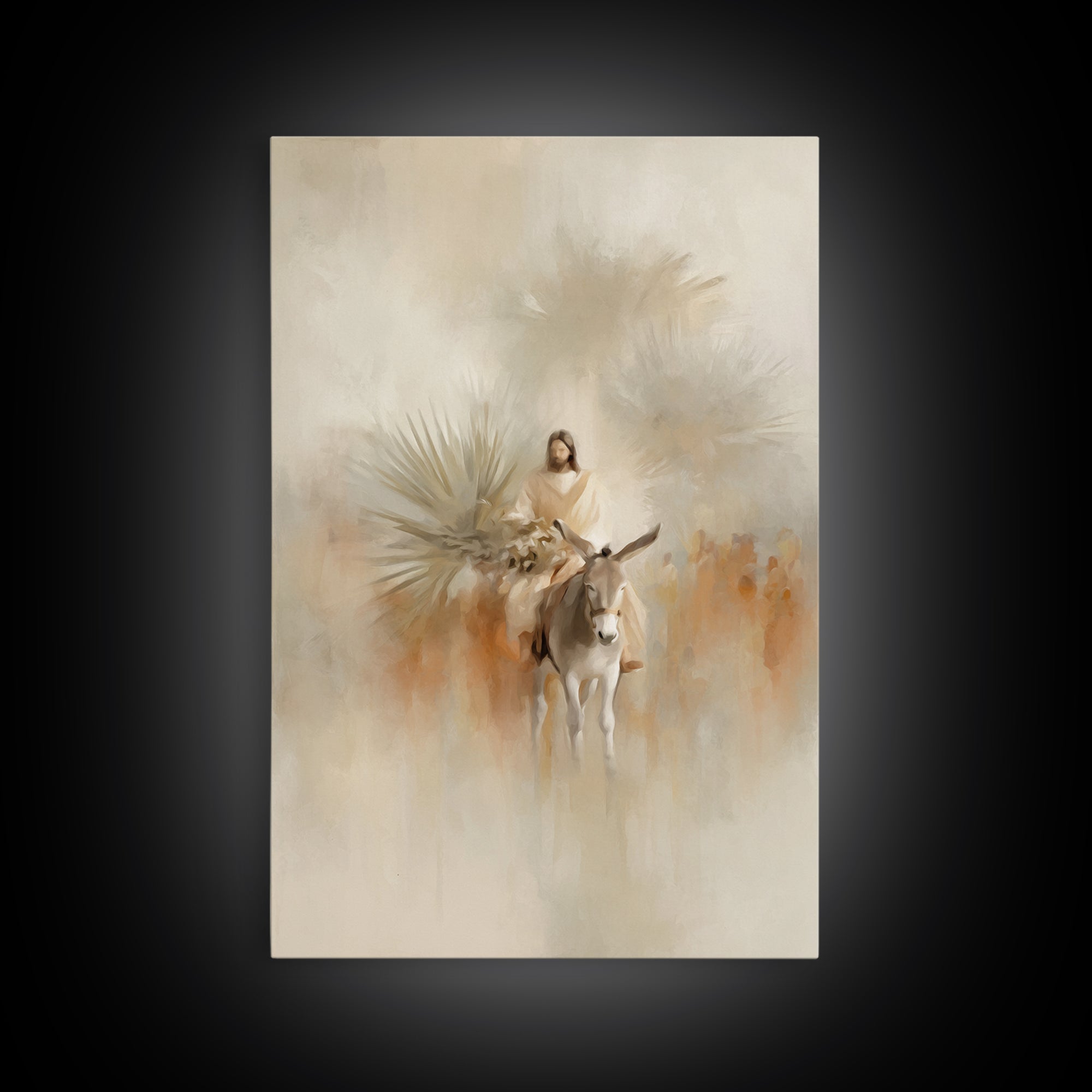 Palm Road Grace – Framed Canvas Print – Christian Wall Art – Jesus Painting – Christian Art Canvas – Christmas Art – Christian Decor