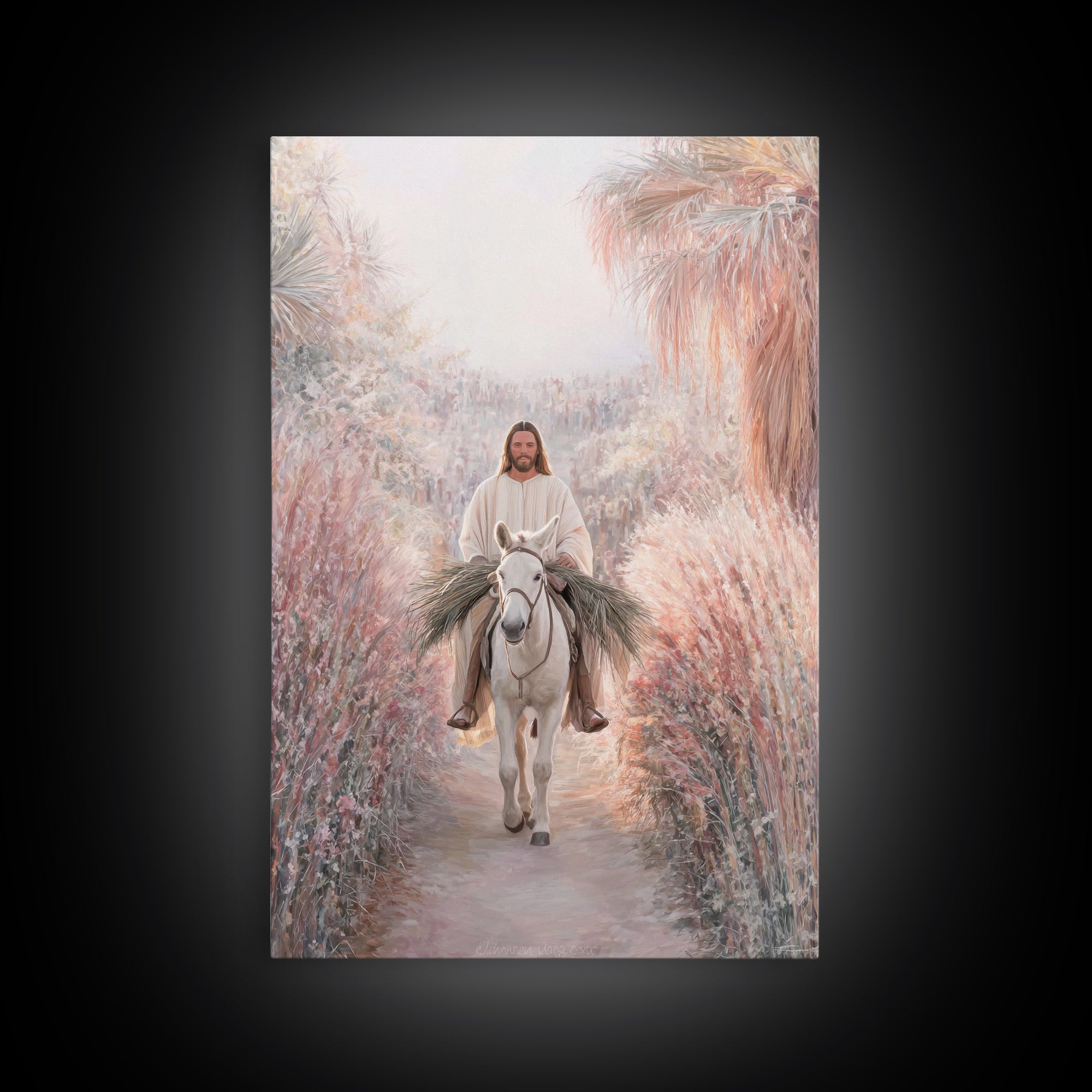 Hosanna Path Light – Framed Canvas Print – Christian Art Canvas – Jesus Wall Art – Modern Christian Art – Christmas Art – Christian Decorat
