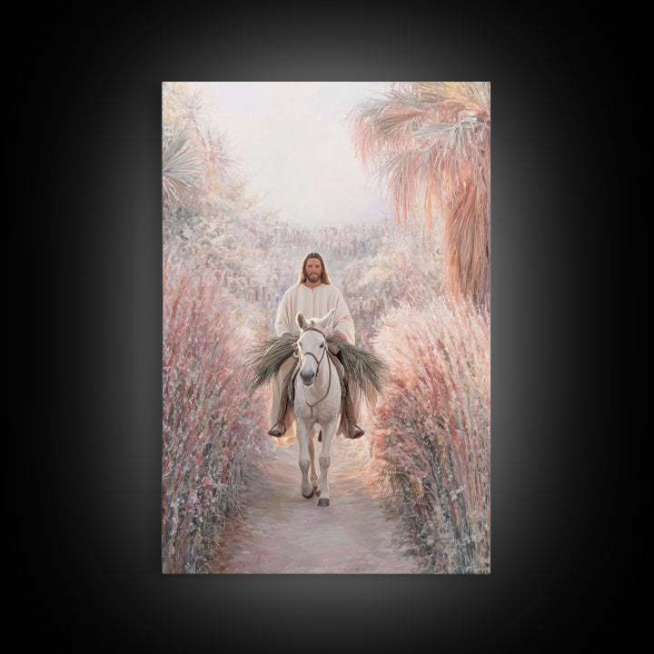 Hosanna Path Light – Framed Canvas Print – Christian Art Canvas – Jesus Wall Art – Modern Christian Art – Christmas Art – Christian Decorat