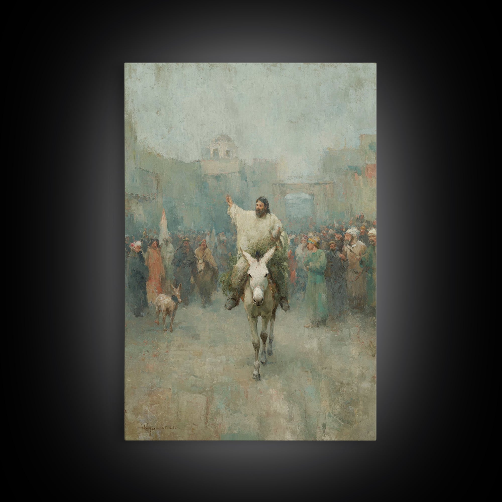 City Gate Joy – Framed Canvas Print – Christian Art Work – Jesus Painting – Christian Wall Art – Christmas Art – Christian Home Decor
