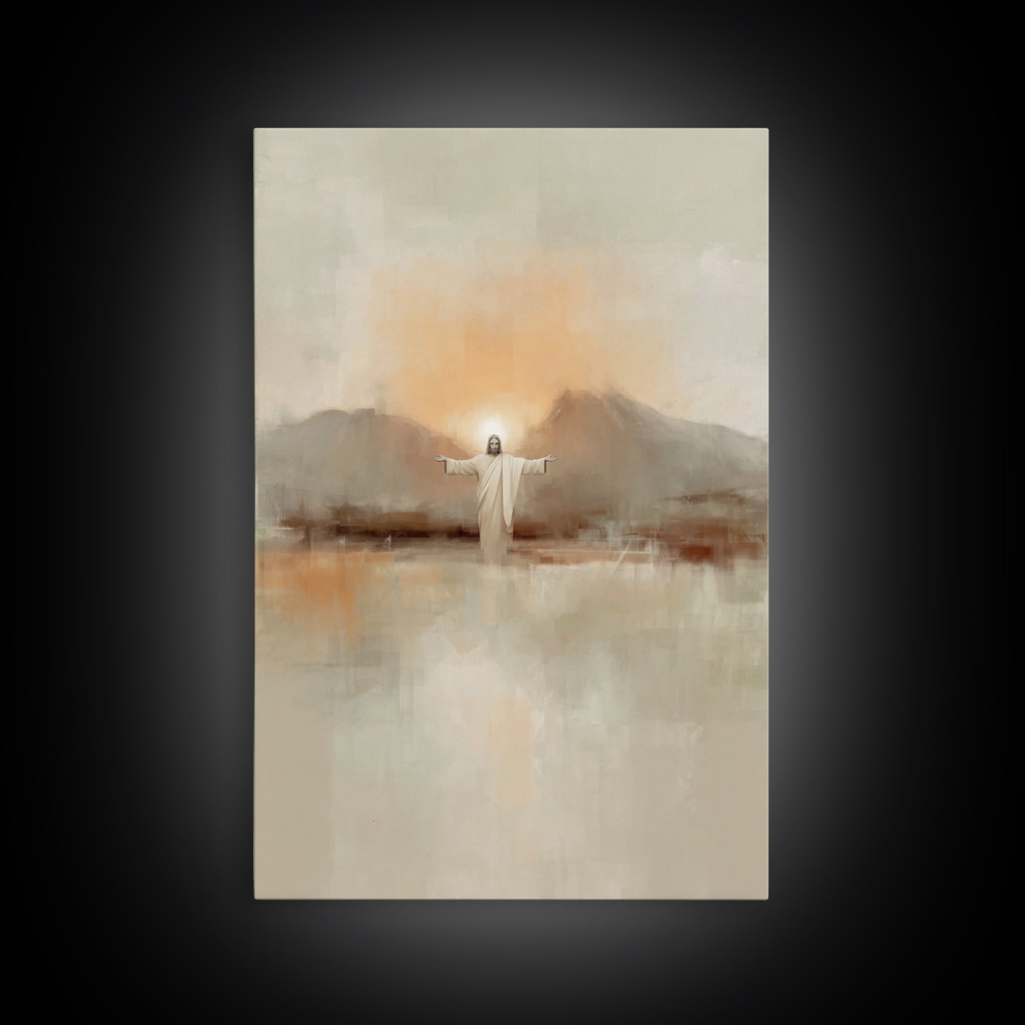 Dawn Of Mercy – Framed Canvas Print – Christian Wall Art – Jesus Painting – Christian Art Canvas – Minimalist Christian Art – Christian Dec