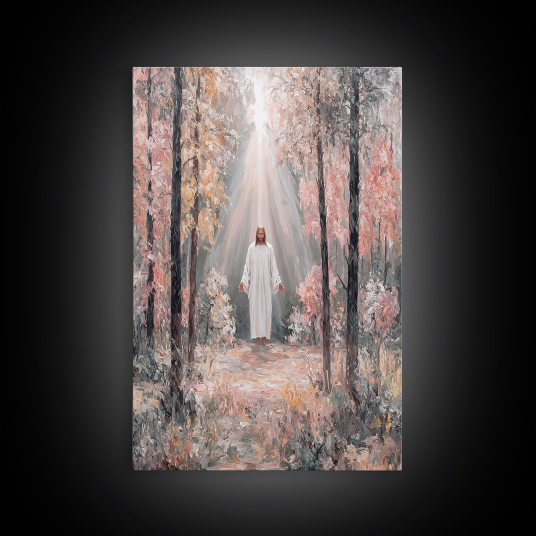 Heavenward Embrace | Framed Canvas Print | Jesus Painting | Christian Wall Art | Christian Art Canvas | Vintage Christian Art