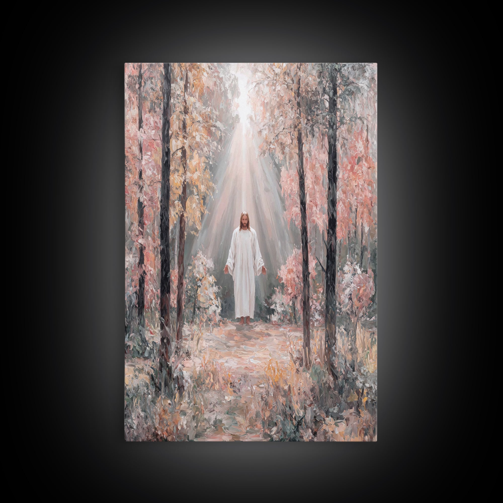 Heavenward Embrace | Framed Canvas Print | Jesus Painting | Christian Wall Art | Christian Art Canvas | Vintage Christian Art