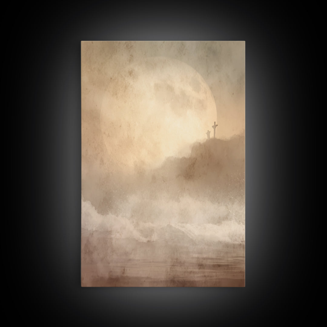 Silent Holy Passage – Framed Canvas Print – Christian Art Canvas – Christian Wall Art – Moody Christian Art – Jesus Painting