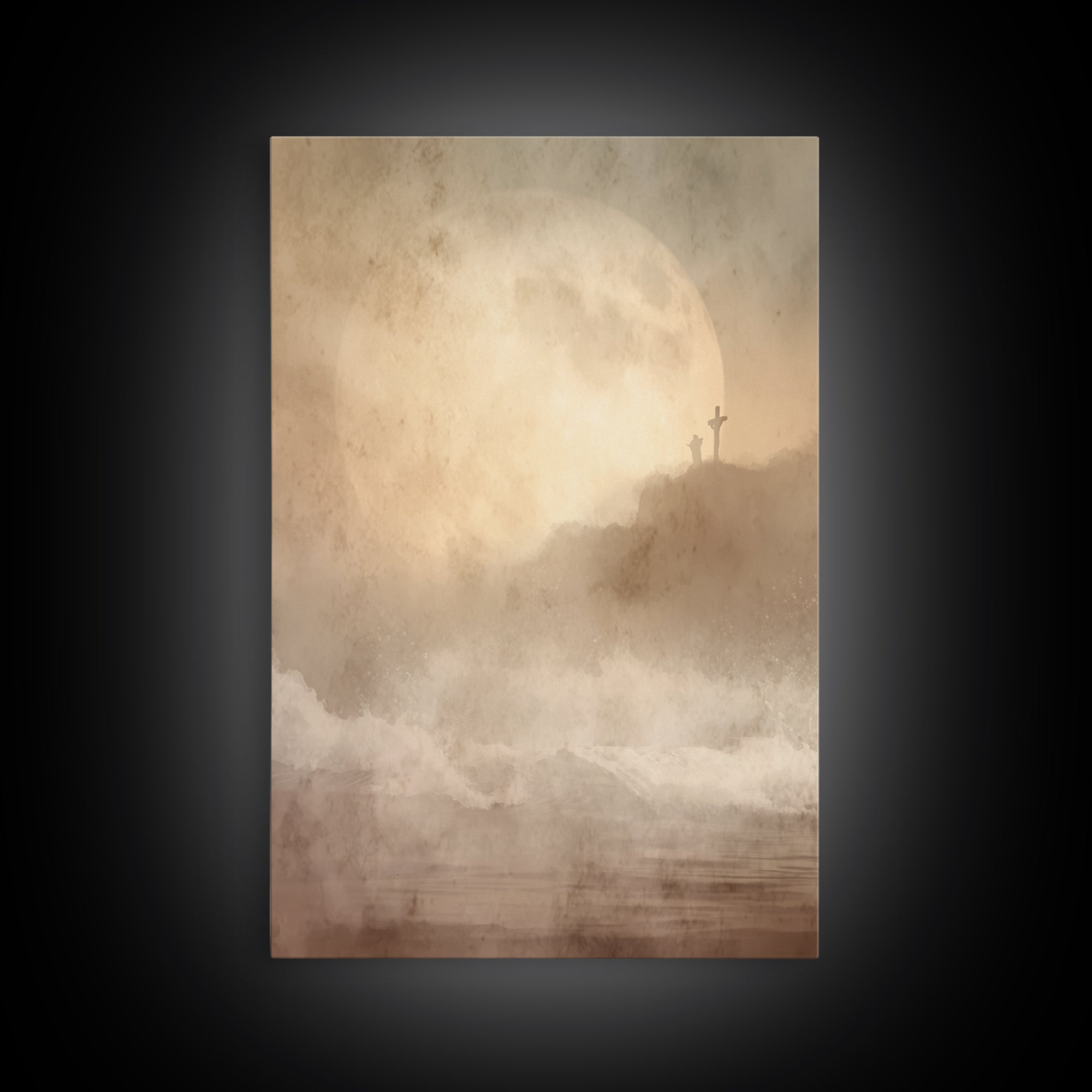 Silent Holy Passage – Framed Canvas Print – Christian Art Canvas – Christian Wall Art – Moody Christian Art – Jesus Painting
