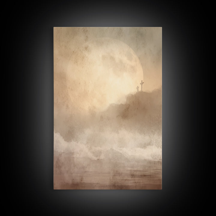 Silent Holy Passage – Framed Canvas Print – Christian Art Canvas – Christian Wall Art – Moody Christian Art – Jesus Painting