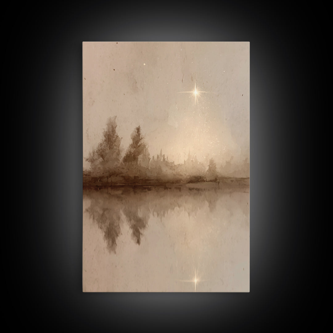 Morning Star Serenity, Framed Canvas Print, Christian Wall Art, Modern Christian Art, Christian Art Canvas, Christmas Wall Art, Christian C