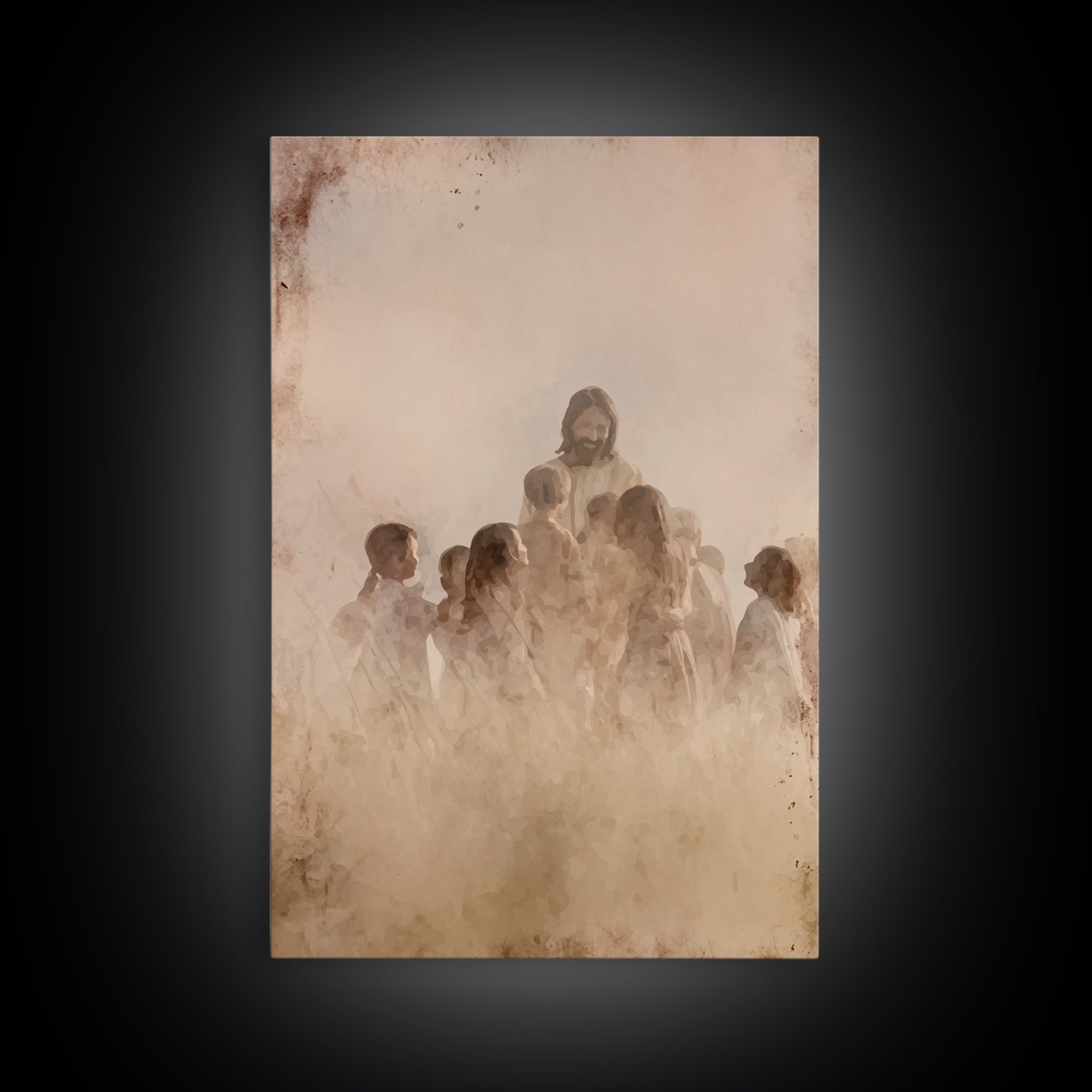 Children of Heaven, Framed Canvas Print, Christian Art Canvas, Christian Wall Art, Jesus Painting, Christian Art Prints