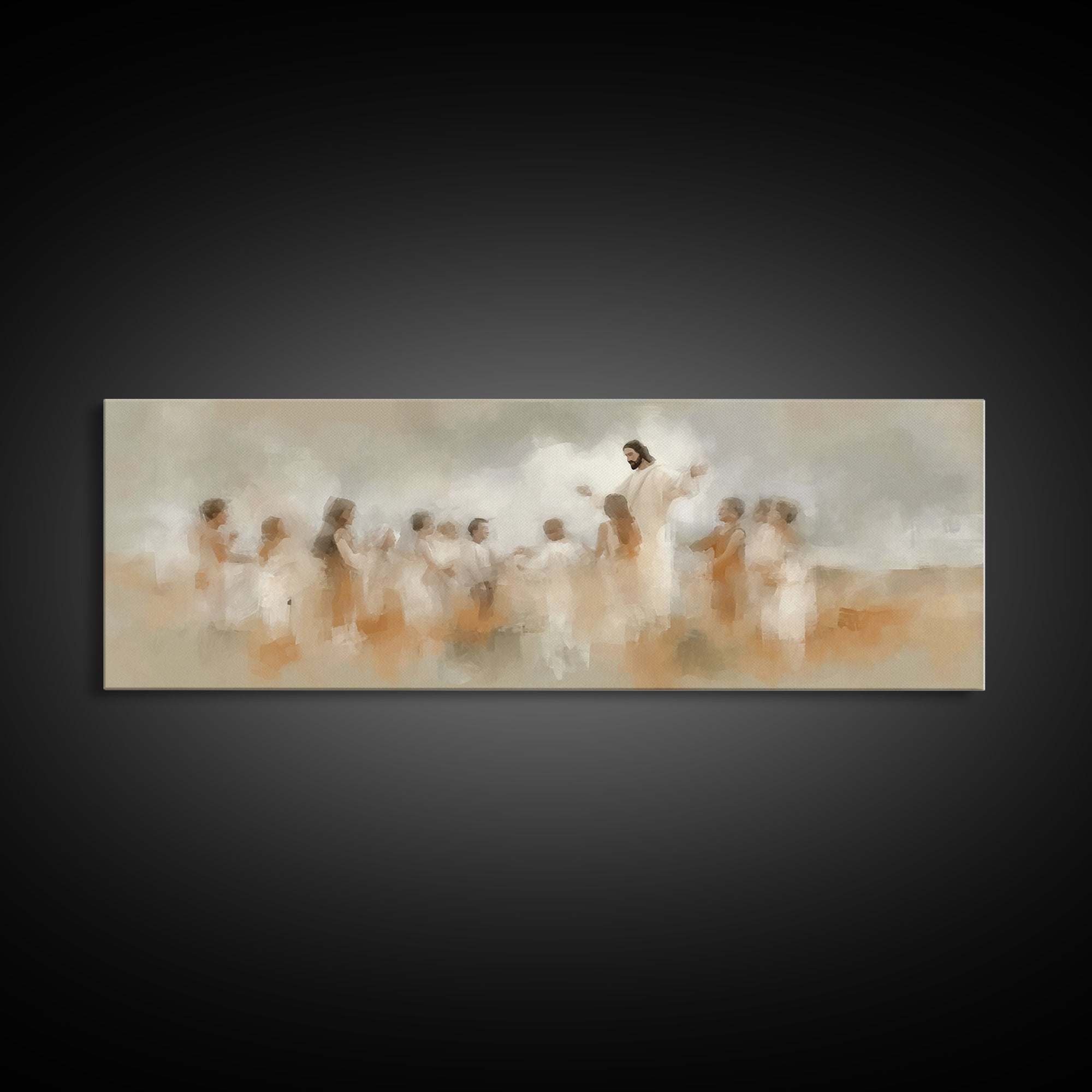 Blossoms Of Grace – Framed Canvas Print – Christian Wall Art – Jesus Painting – Christian Art Canvas – Panoramic Wall Art – Christian Decor