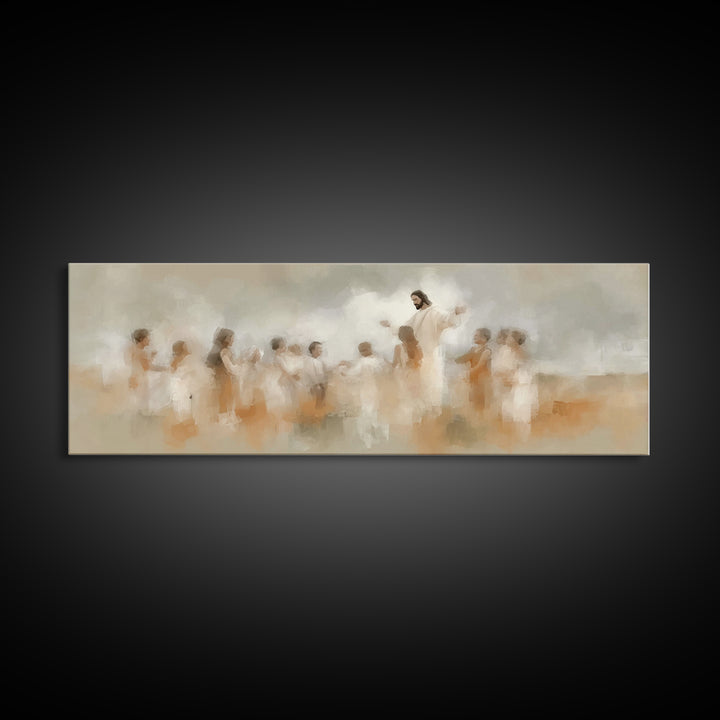Blossoms Of Grace – Framed Canvas Print – Christian Wall Art – Jesus Painting – Christian Art Canvas – Panoramic Wall Art – Christian Decor