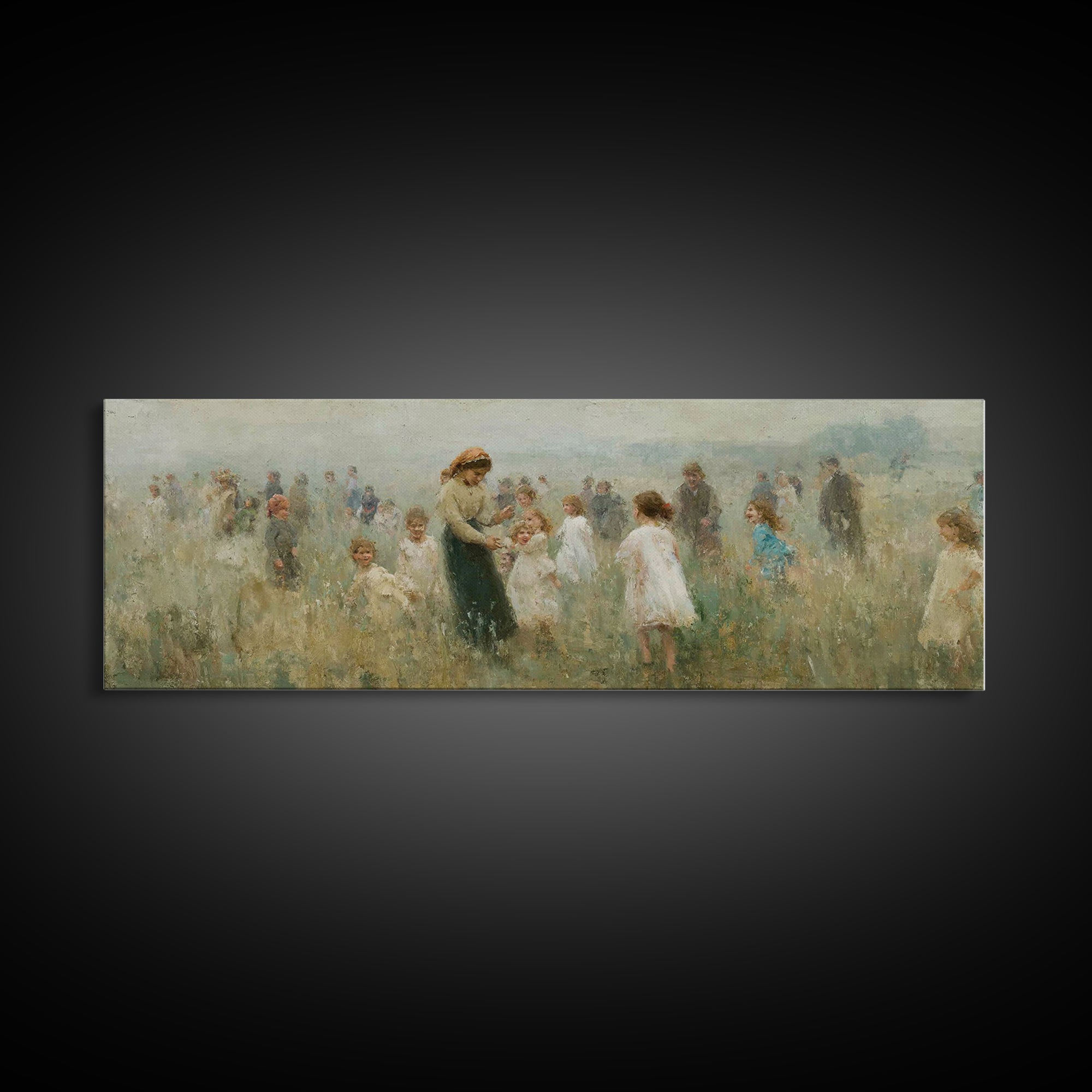 Morning Meadow Joy | Framed Canvas Print | Panoramic Art | Christian Art Canvas | Jesus Painting | Christian Wall Art | Christian Gift Idea